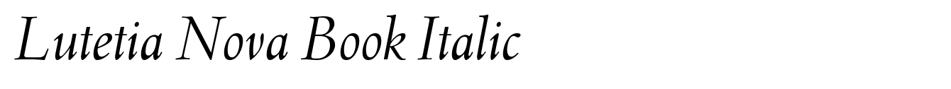 Lutetia Nova Book Italic